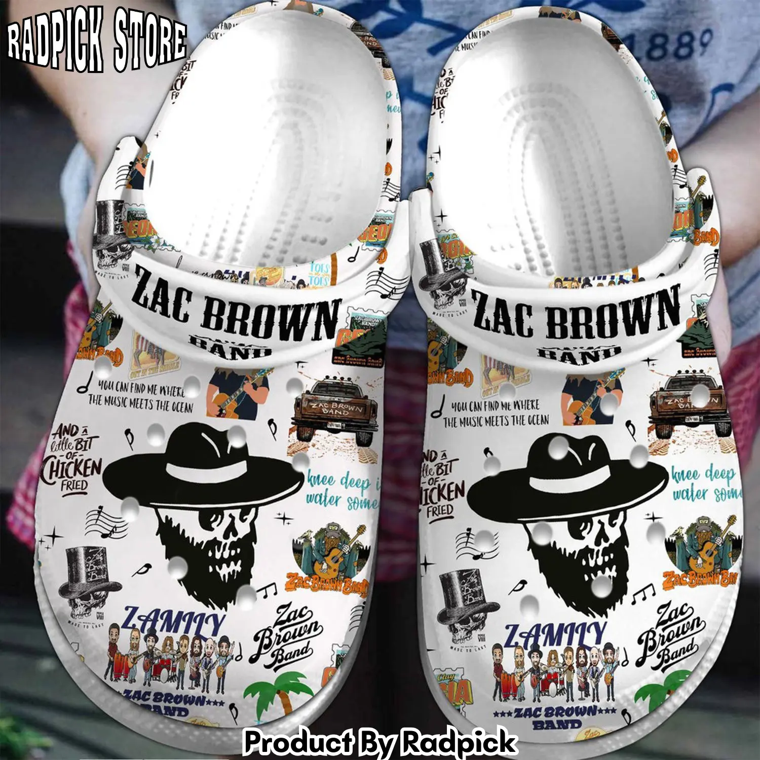 Radpick zac brown band music clogs shoes comfortable for men women rp65229